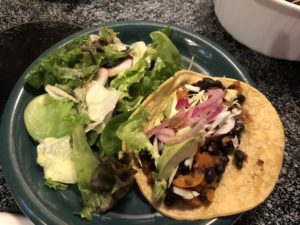 Salad with Black Bean tacos